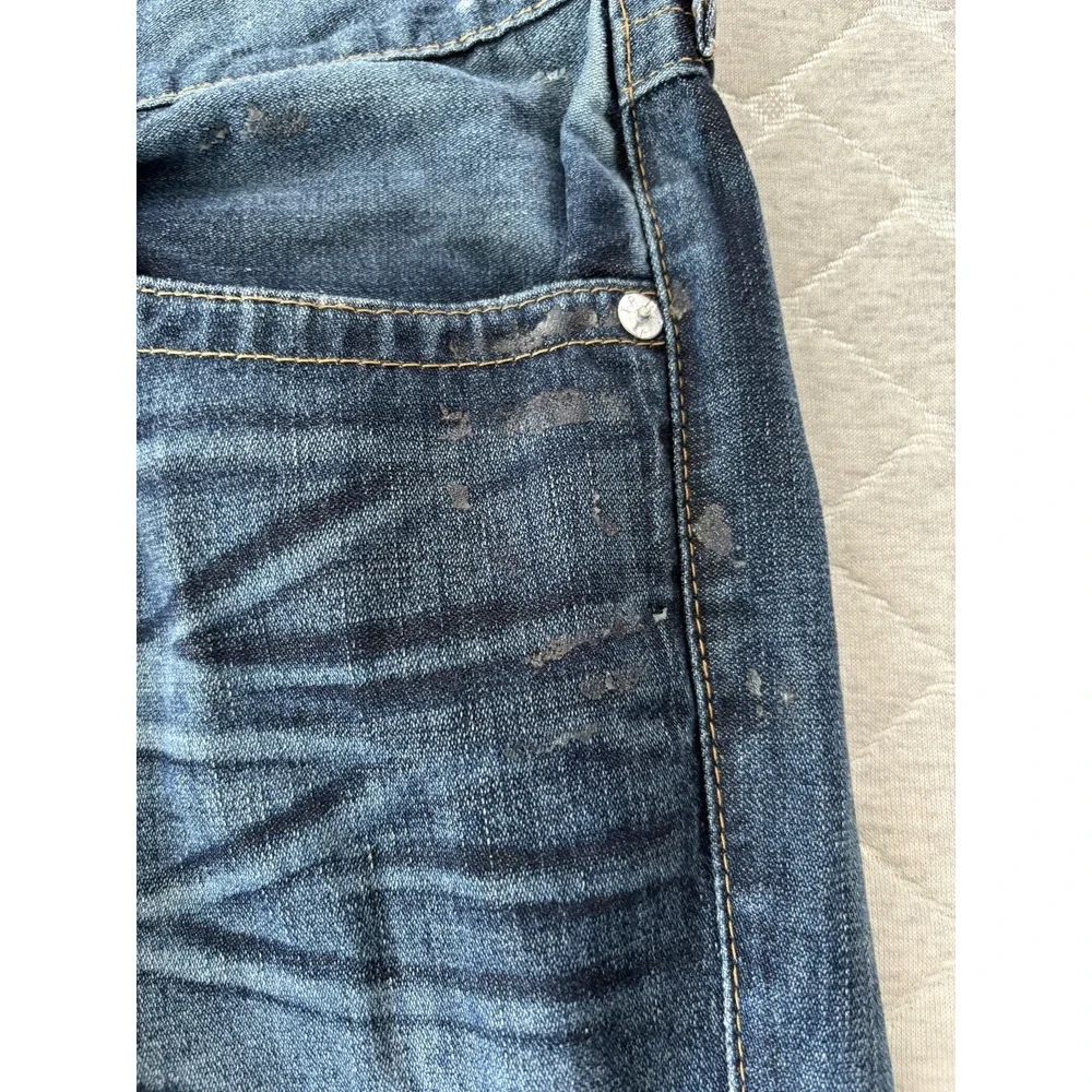True‎ Religion Jeans Mens 38 Blue Skinny Flap Pockets Horseshoe Stitching Denim